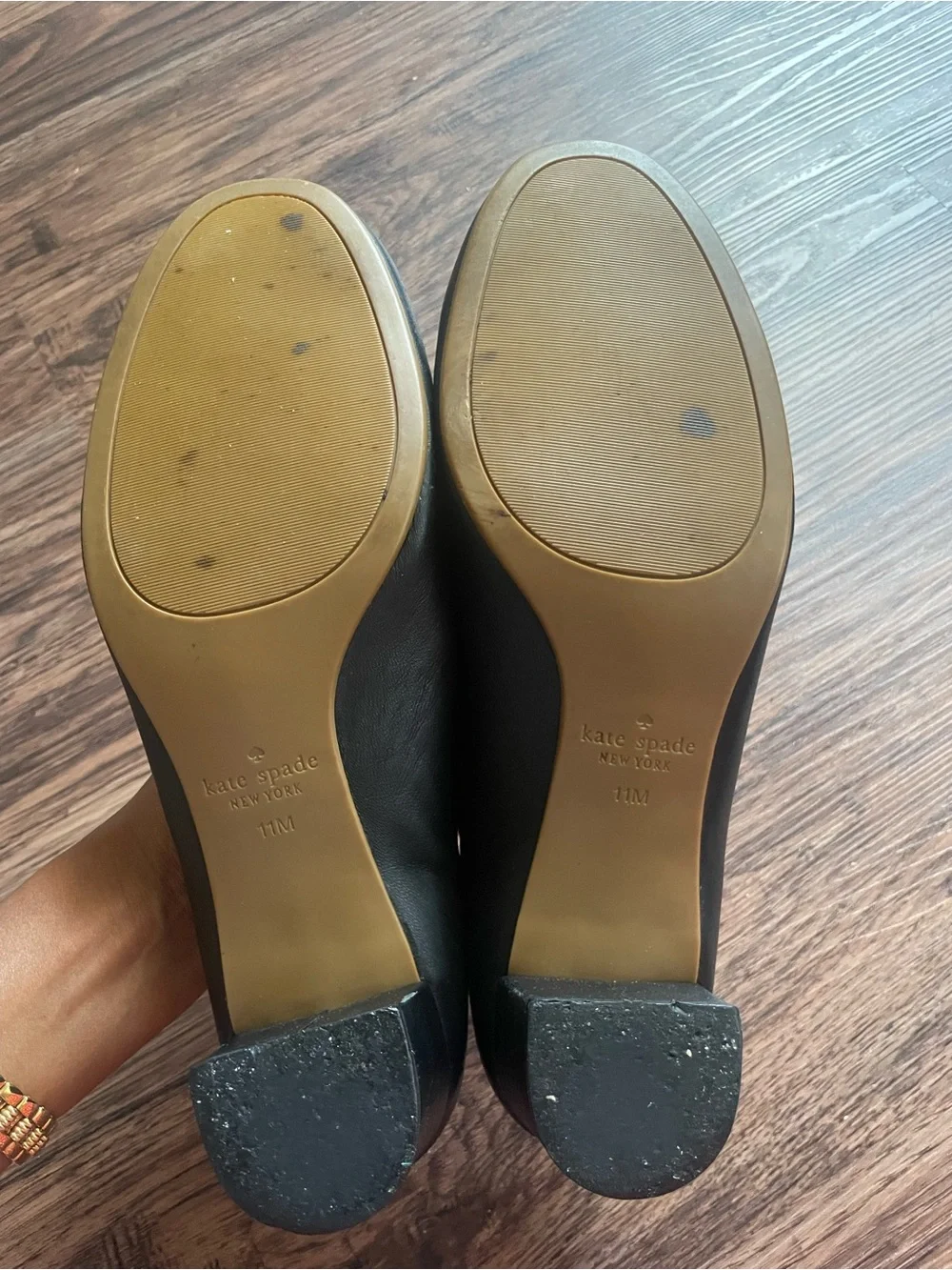 kate spade Black Scallop-Edge Bow Ballet Flats